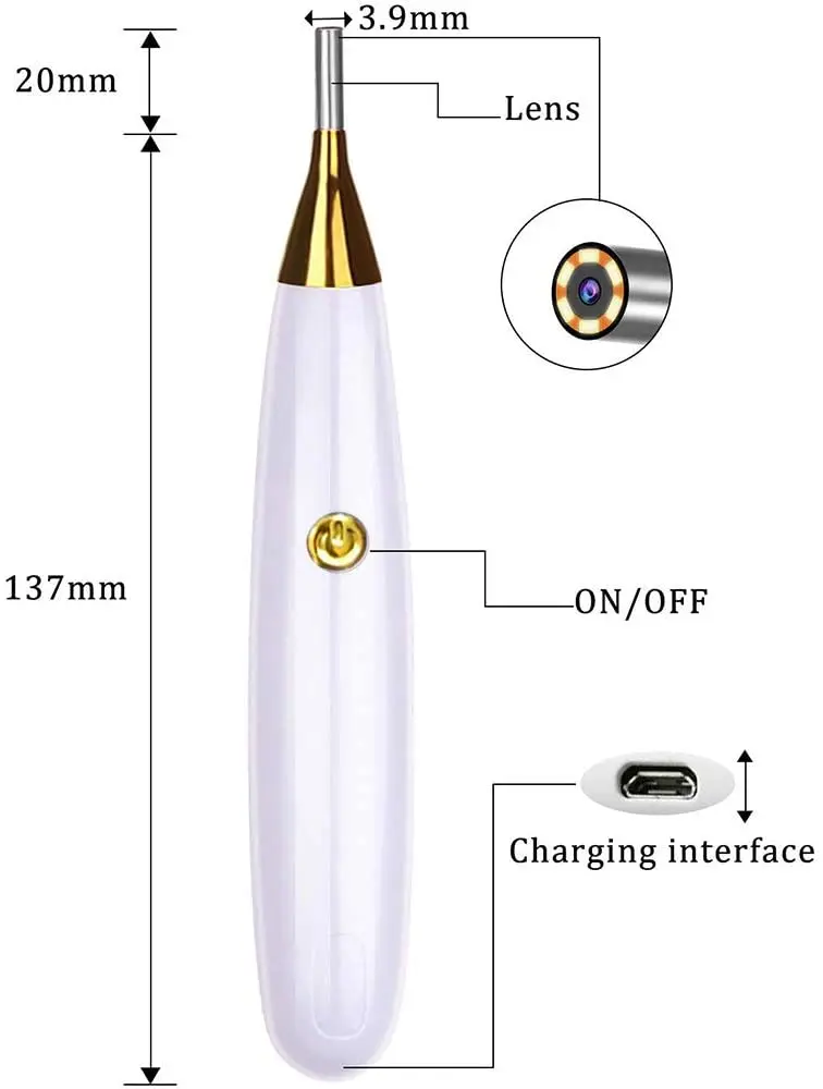

3.9mm 720P WIFI Visual Ear Pick Endoscope Wireless Otoscope Earscope Cleaner Digital Microscope For Hair Nose Skin Check