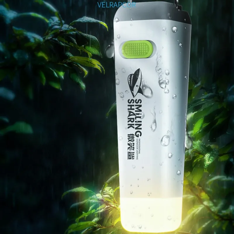 Portátil mini destaque lanterna ao ar livre holofote longa vida da bateria à prova dwaterproof água de acampamento luz banco potência lanterna bateria