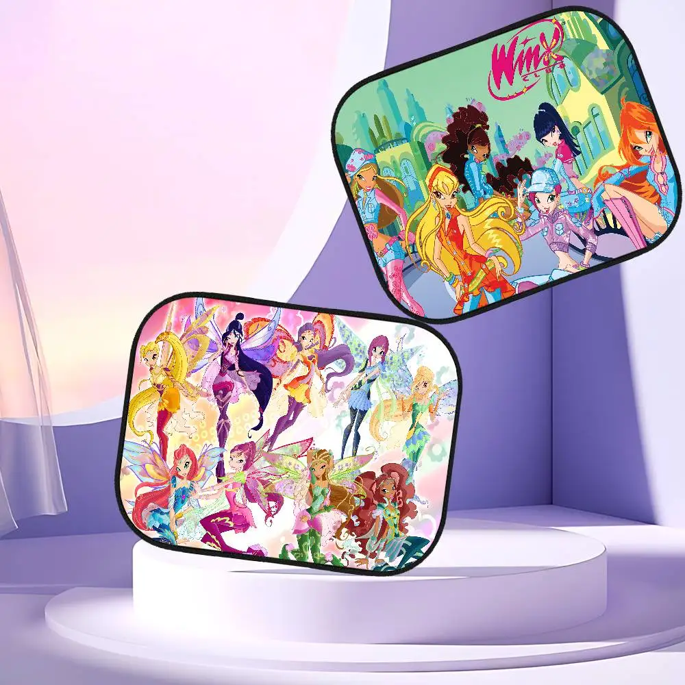

W-winx Anime ClubS, универсальные солнцезащитные козырьки для автомобиля, солнцезащитные чехлы для сидений, защита от солнца, статические чехлы для автомобилей, затемняющие шторы для автомобилей