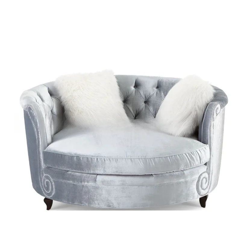 

American round fabric soft bag single sofa furniture cafe hotel sales department arc negotiation sofa