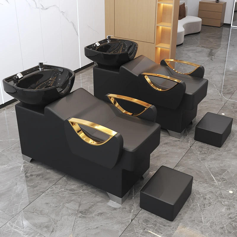 

New Style Equipment Shampoo Chairs Stool Barber Shop Head Spa Shampoo Chairs Hair Wash Sink Salon Furniture Giường Gội Đầu Lsxtc