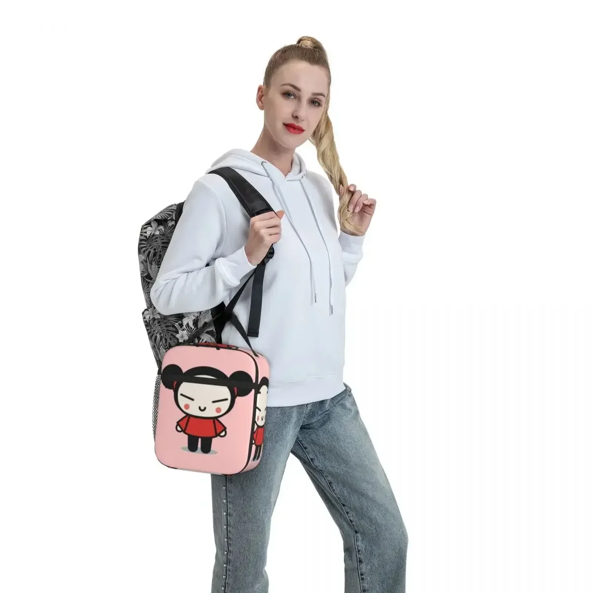 Cute Pucca Lunch Bags Insulated Lunch Tote Waterproof Bento Box Resuable Picnic Bags for Woman Work Children School