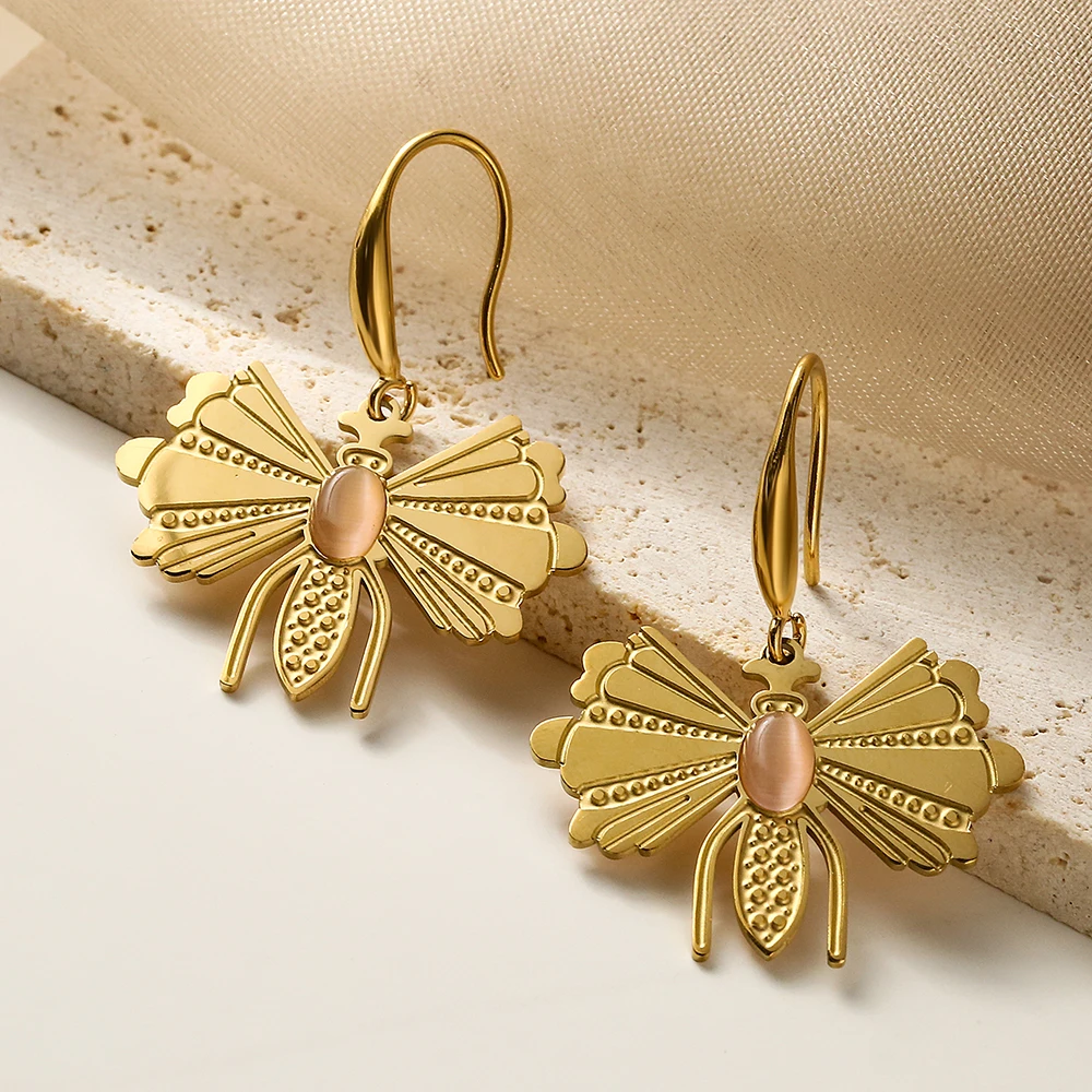 9 Styles 316L Stainless Steel Cubic Zirconia Drop Earrings For Women Girls Stylish Gold Color Party Dating Jewelry Gift