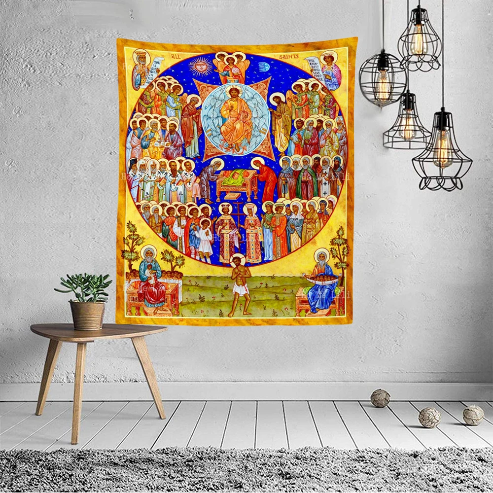 Christ Ascended To Heaven Parable Of The Big Dinner All Saints Orthodox Jesus Resurrection Tapestry By Ho Me Lili Wall Decor