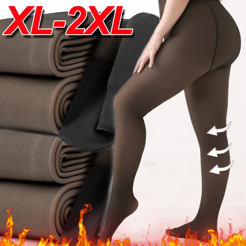 

Плюшевые женские колготки с высокой талией, зимние супер утолщенные полупрозрачные черные эластичные колготки, сексуальные чулки большого размера, леггинсы