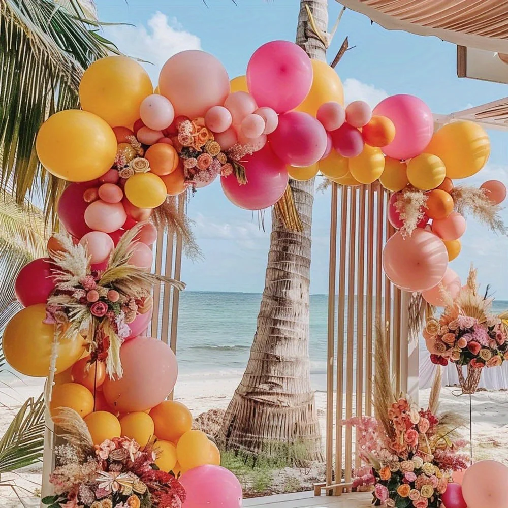 115pcsColorful Balloon Garland Decoration Set,suitable for Birthday Shower Wedding Wildflower Tropical Hawaiian Party Decoration