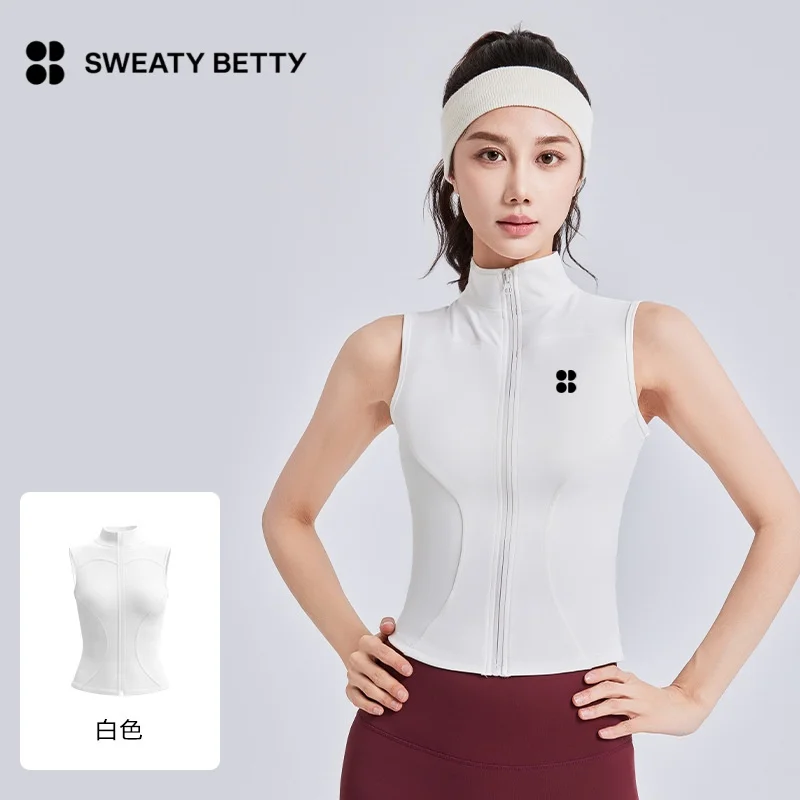 2026 سويتي بيتي ماركة المرأة الربيع والصيف جديد بلا أكمام سترة يوجا سليم تنفس سليم الوقوف طوق الرياضة 2025 سترة #6