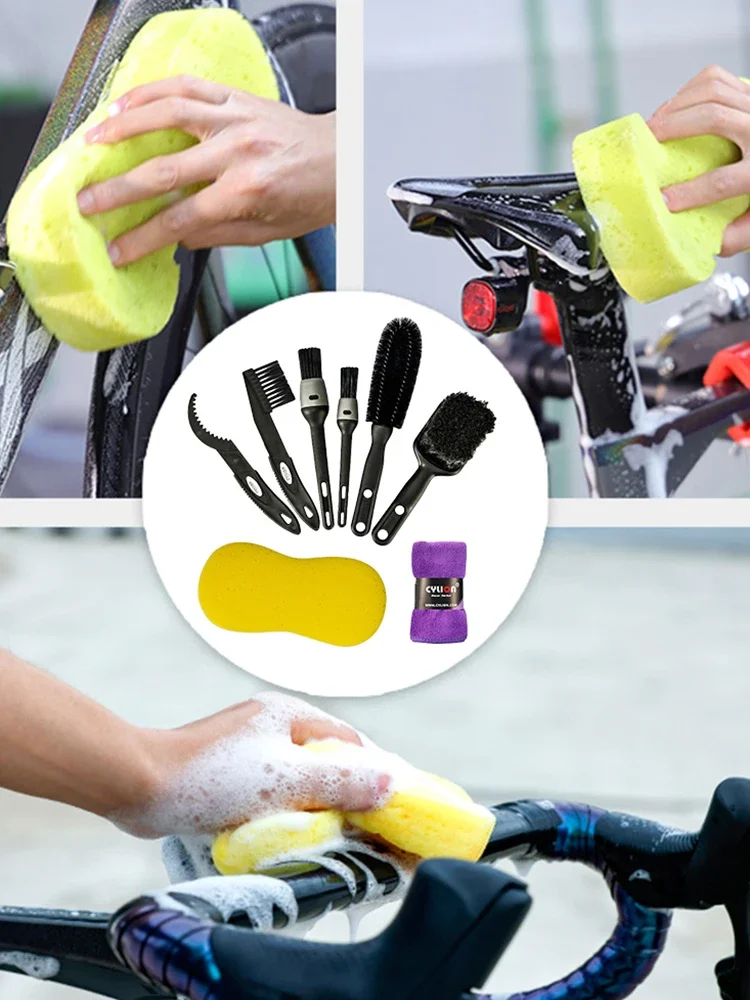 AliExpress NONE 8pcs Bicycle Bike Cleaning Tools Set Bike Clean Brush Kit Bike Cleaning Kit for Mountain Road City BMX and Folding Bike
