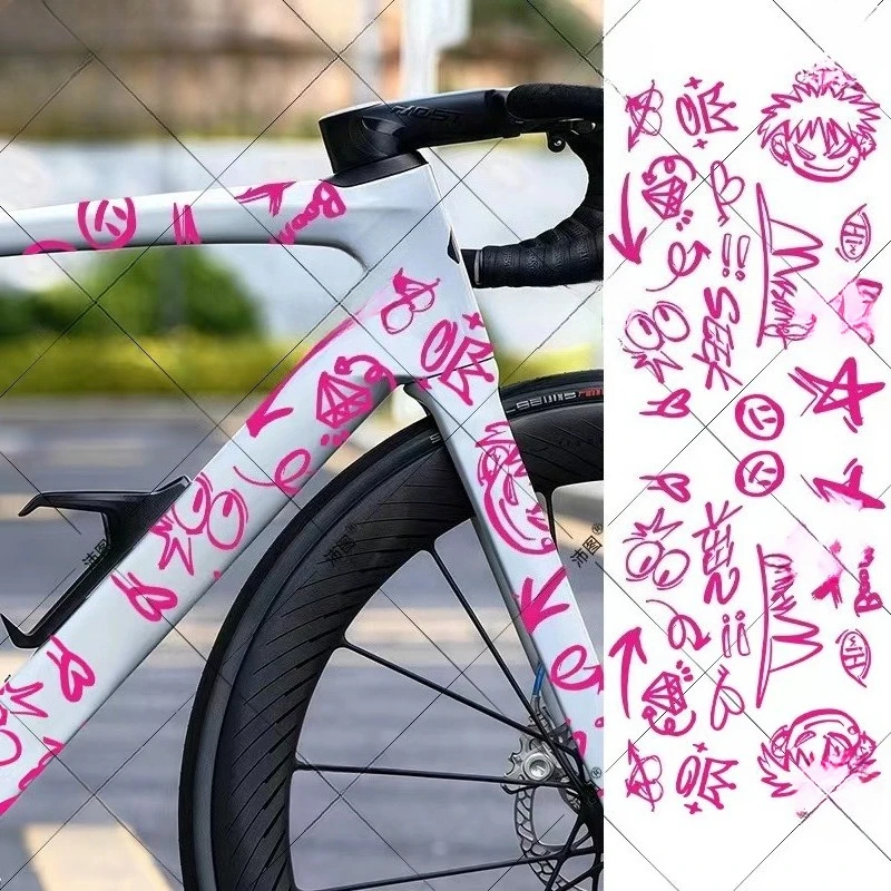 DIY Graffiti Style Bike Stickers Cartoon Symbol Decals Bicycle Frame Laptop Personalized Decor 2025