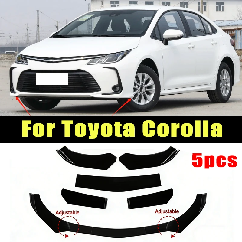 

5Pcs ABS Material Universal Car Front Bumper Separator Bumper Lip Body Kit Duck Lip Separator For Toyota Corolla Car Accessories