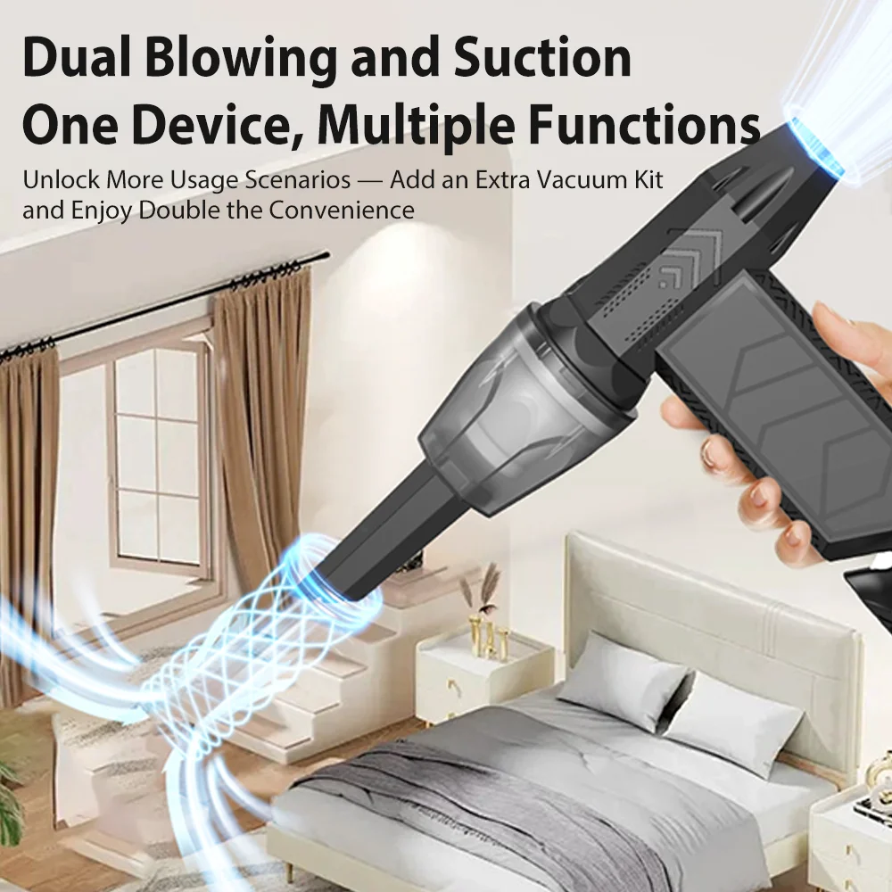 Potente ventilatore d'aria 150.000 giri/min Ventilatore violento senza spazzole Aspirapolvere Turbo Jet Ventilatore Tipo-C Ventilatore ricaricabile Accesso all'auto