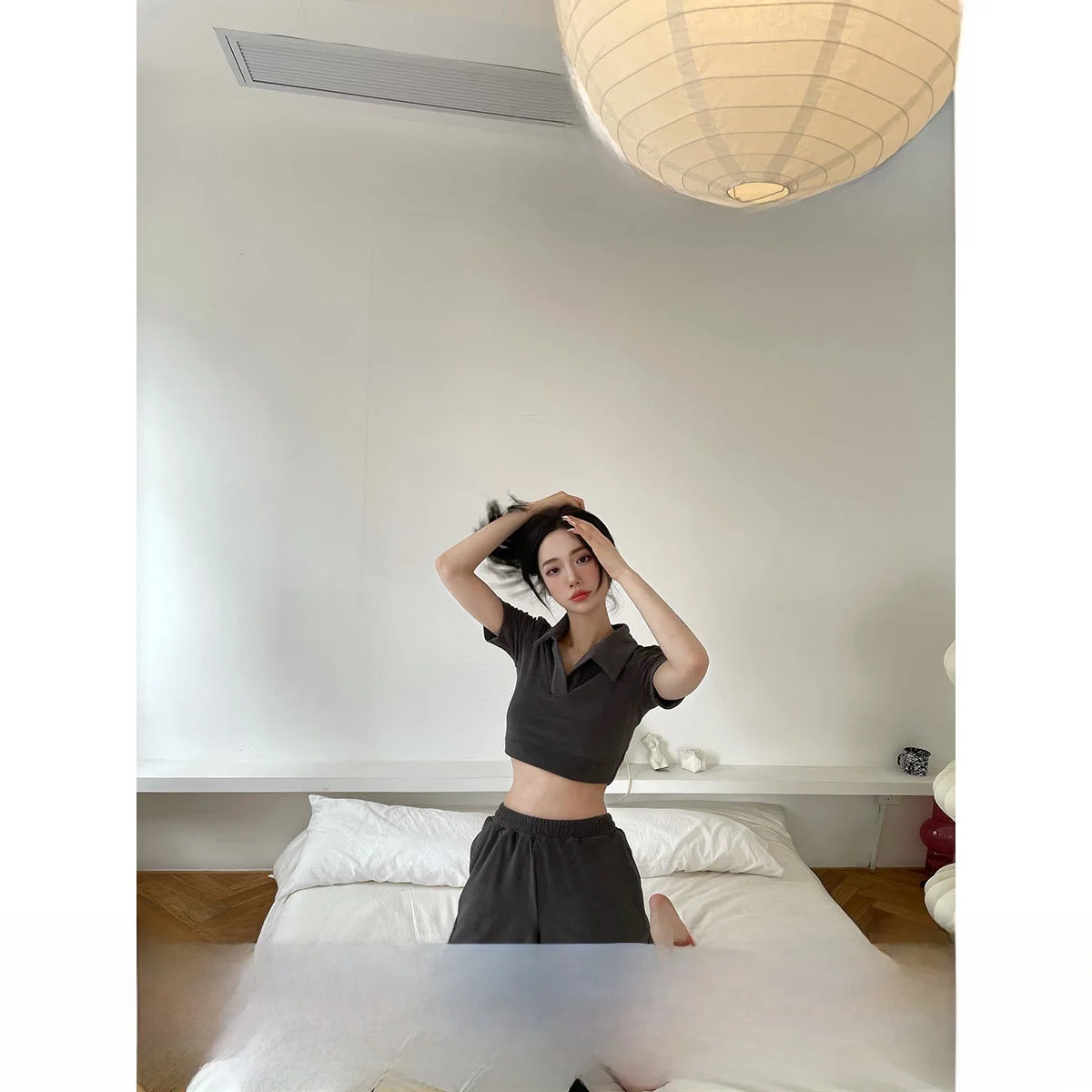 

Спортивный костюм из двух предметов: футболка и шорты, хлопковый летний модный комплект для молодых женщин 8-25 лет