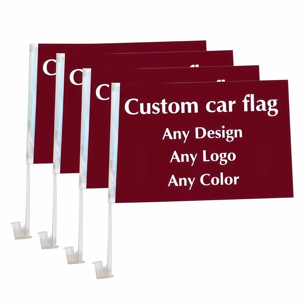 xvggdg  30x45cm  Customized  various pattern  Window  car flags polyester fiber flags with 45cm plastic flagpoles