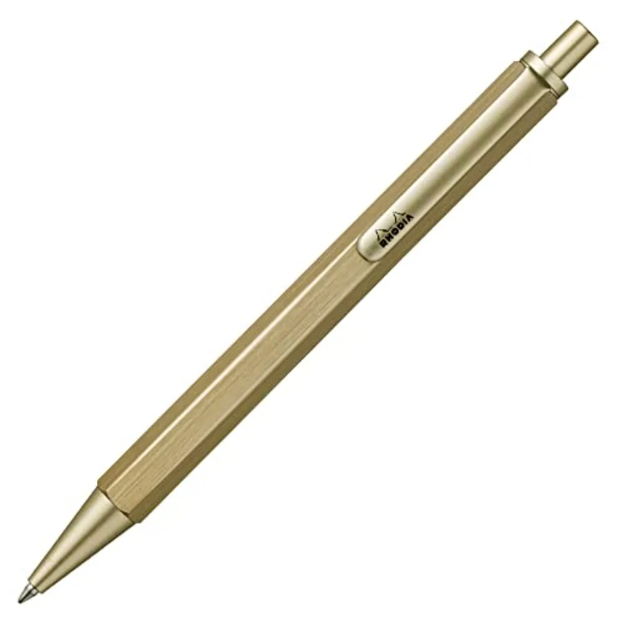 

scRipt 9360C - Refillable Ballpoint Pen - Brushed Aluminium Hexagonal Body - - Retractable High Precision Ballpoint Tip 0.7 mm
