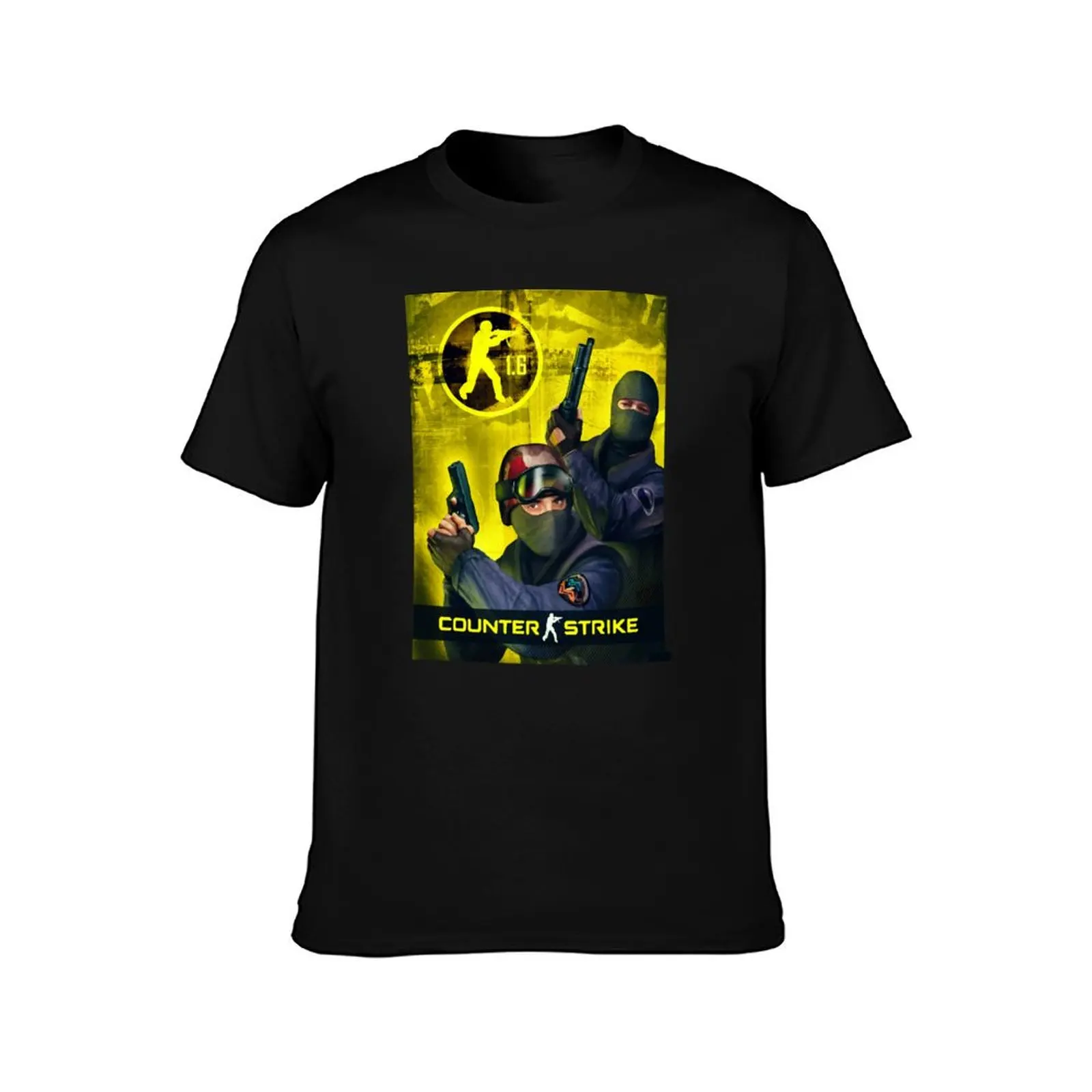 كاونتر سترايك 1.6 غطاء الفن تي شيرت أنيمي تي شيرت للرجل القطن تي شيرت رجل رجالي جرافيك تي شيرت تي شيرت