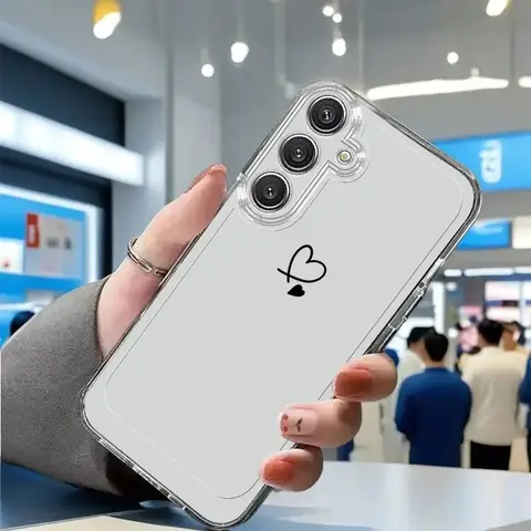Capa de Telefone com Padrão de Amor para Samsung Galaxy A73 A72 A71 A70 A70s A56 A55 A54 A53 A52 A52s A51 5G 4G, Capa Transparente Antiderrapante