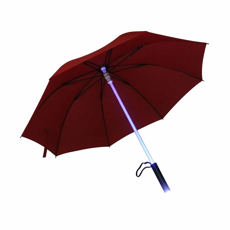 Flashlight Umbrella LED Safety Warning Lights Outdoor Umbrellas for Kids Adult 7 Colors Flashing  Long-handle Night Umbrella