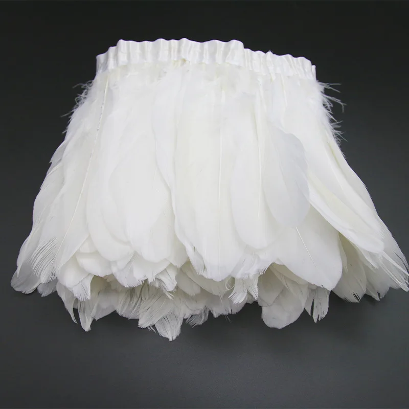 50 meters white goose feather trim