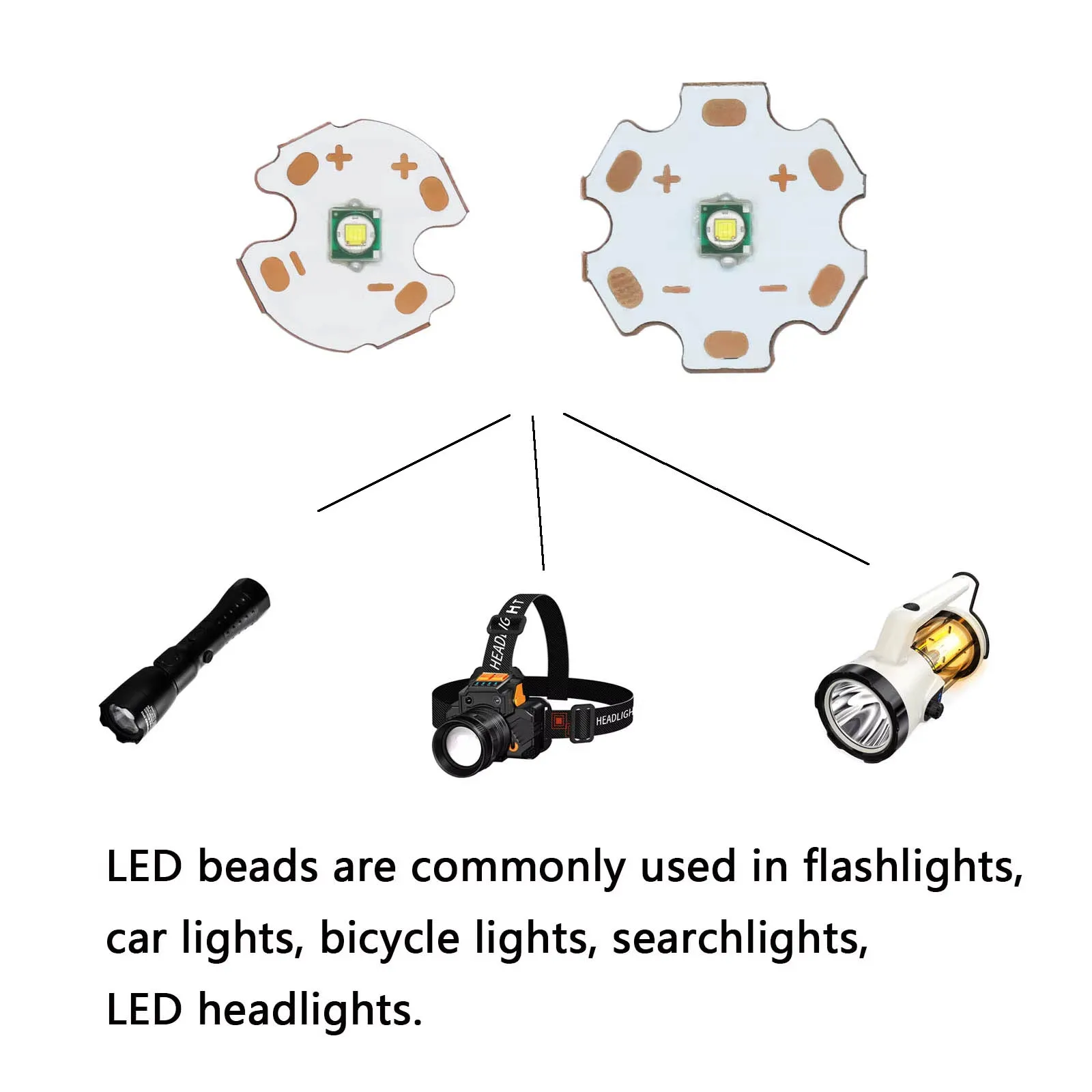 10pcs perline LED ad alta potenza 3W 5W 10W 16mm 20mm 3V substrato di rame PCB LED COB Chip diodi fai da te per torcia torcia illuminazione per auto