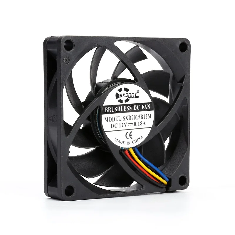 Brand New SXDOOL SXD7015B12M 7015 70*70*15mm DC12V 0.18A 3000RPM 24.5CFM 27DBA Pwm Computer Cpu Cooling Fan