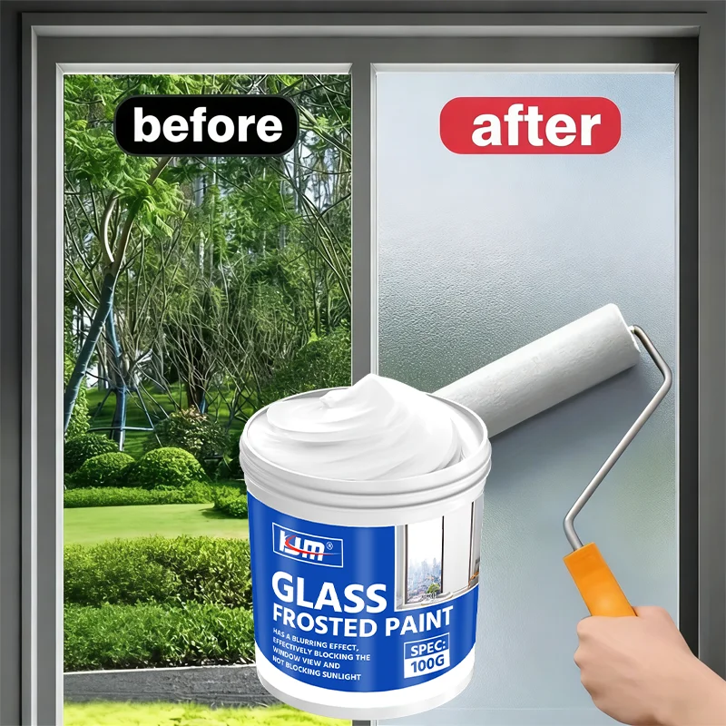 Frosted Glass Paint Privacy Shield Waterproof Light Transmitting DIY Roller Window Film Coating For Bathroom Shower Door Glass