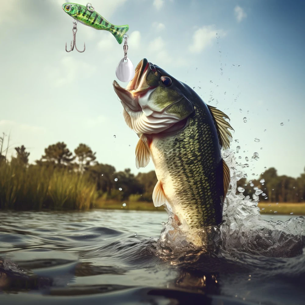 Spinner-Köder, 23 g, künstlicher Köder mit scharfen Drillingen, Angelköder, Barsch, Hecht, Karpfen, Meeresangelköder