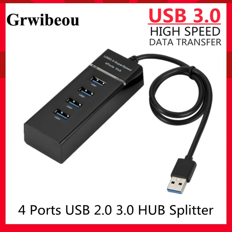 

Usb3.0 Hub 4-Port High-Speed USB Splitter for Hard Drives USB Flash Drive Mouse Keyboard Extend Adapter Laptops Usb Hub