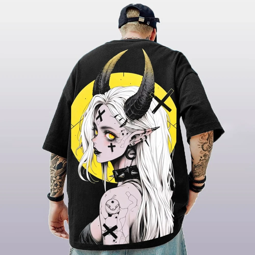 Anime T-Shirt Voor Heren Oversized Zomer Nieuw Modieus Herenoverhemd Los 3d Korte Mouwen Kleding Top Casual Hiphop T-Shirt