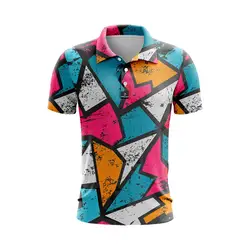 Polo Shirts Men T-shirt Printed Golf Wear Tennis Polo Shirts Fashion Casual Breathable Short Sleeves Jersey Tops Sports Clothing