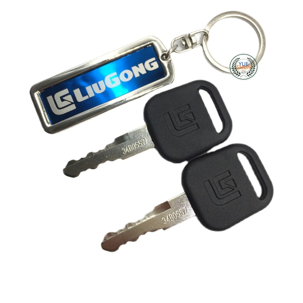 

2PCS 34B0557 Key For Liugong Excavator And Heavy Equipment with creative key chain