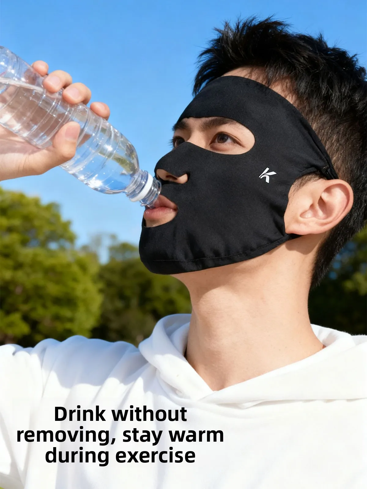 Warmth Running Face Mask Golf Fishing Men's Special Mouth  Nose Cover Breathable Cold Protection Full Face Mask