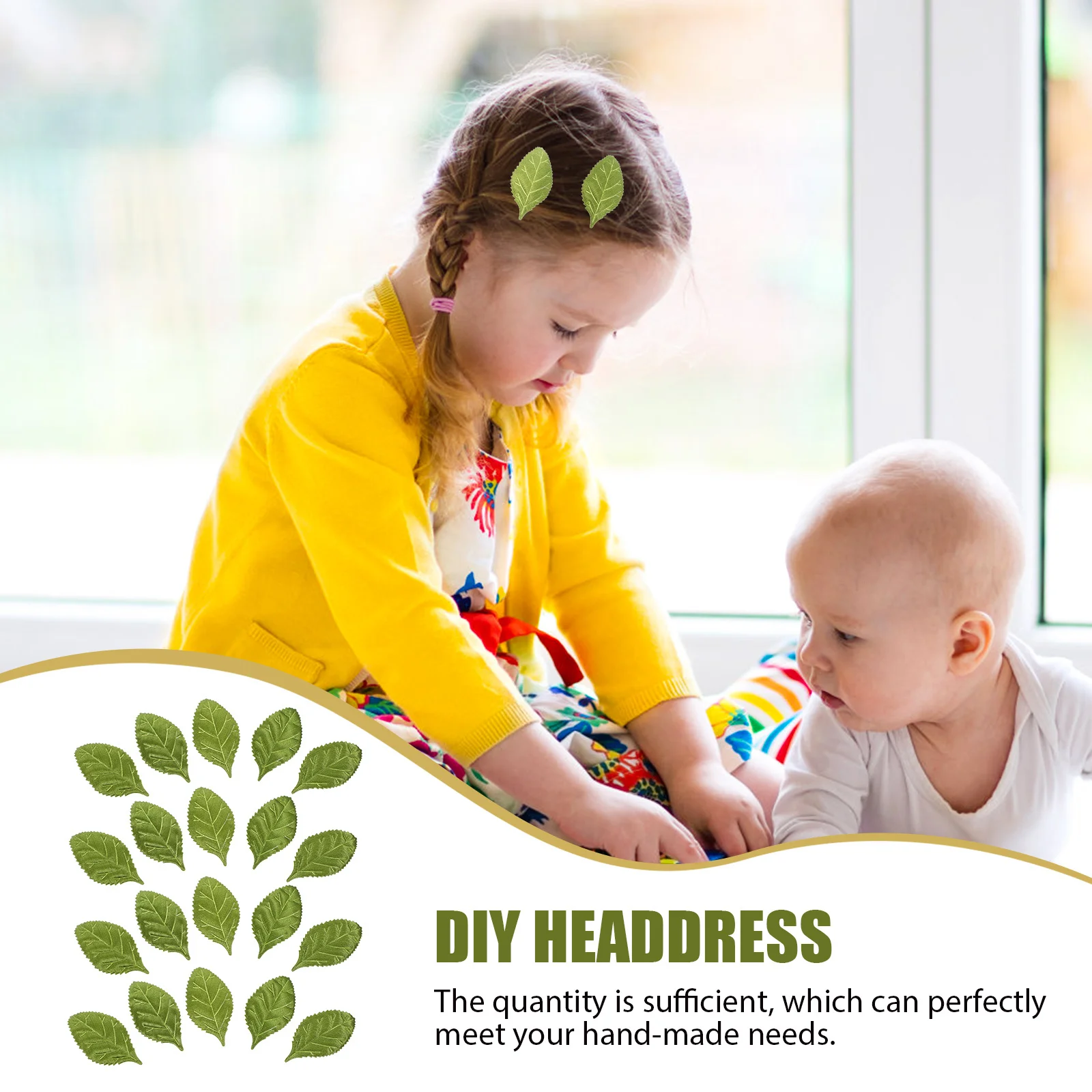 

100Pcs Simulation Leaves Decorative DIY Leaves for Hair Pins Headdress Hats Crafts Handicraft Supplies Artificial Leaf