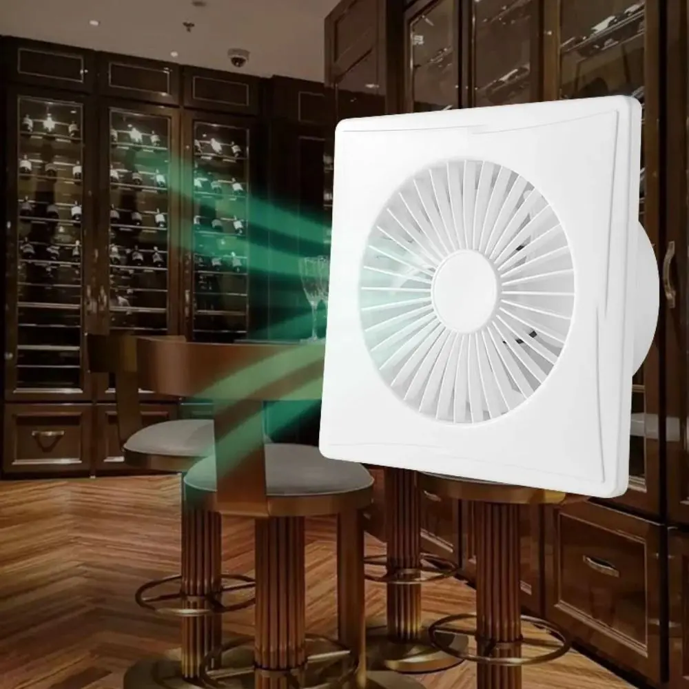 White Boosted Impeller Fan Energy-efficient Round Exhaust Fan Air Blower Anti-Mosquito Design with Check Valve Solar Exhaust Fan