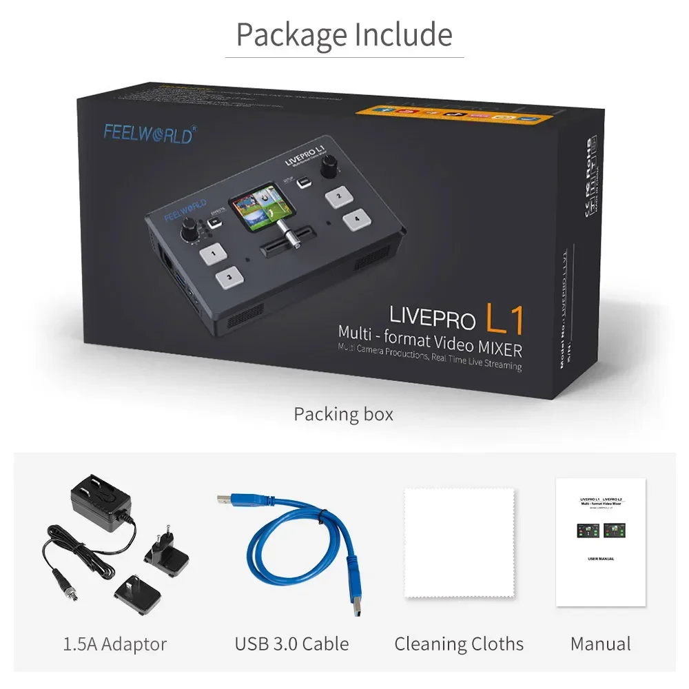 2025 L1 V1 Professional Live Streaming 4xHDMI  ATEM Multi-formats Video Switcher LIVEPRO L1V1 Portable Video