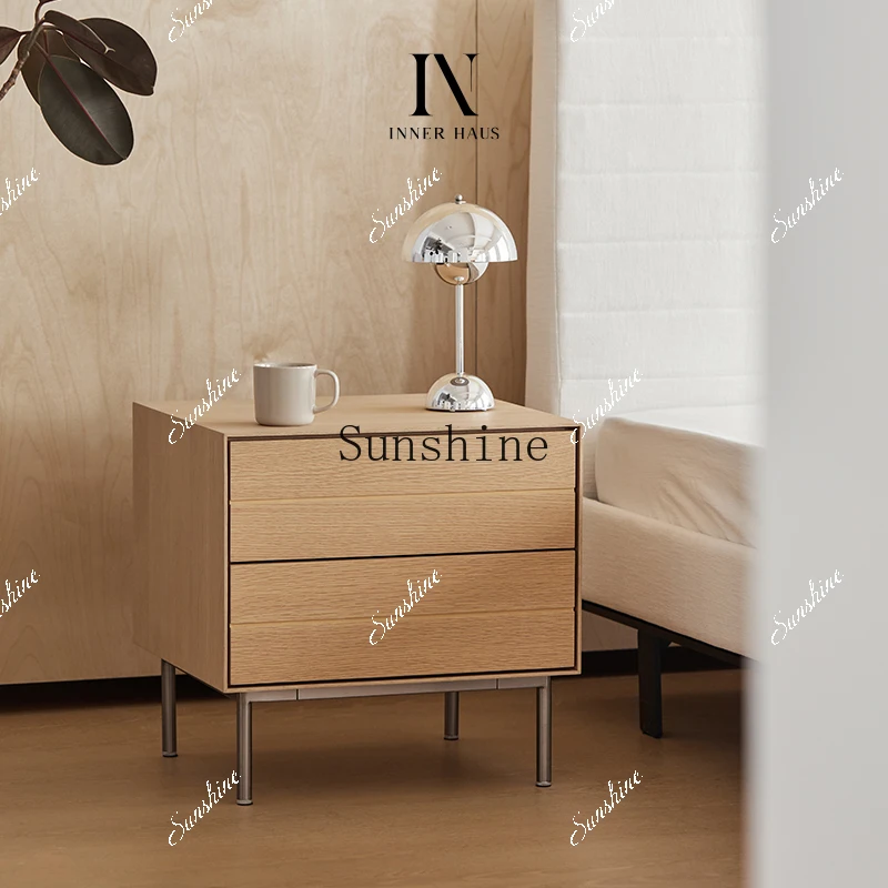 

Modern simple bedside table Italian light luxury high-end locker FT