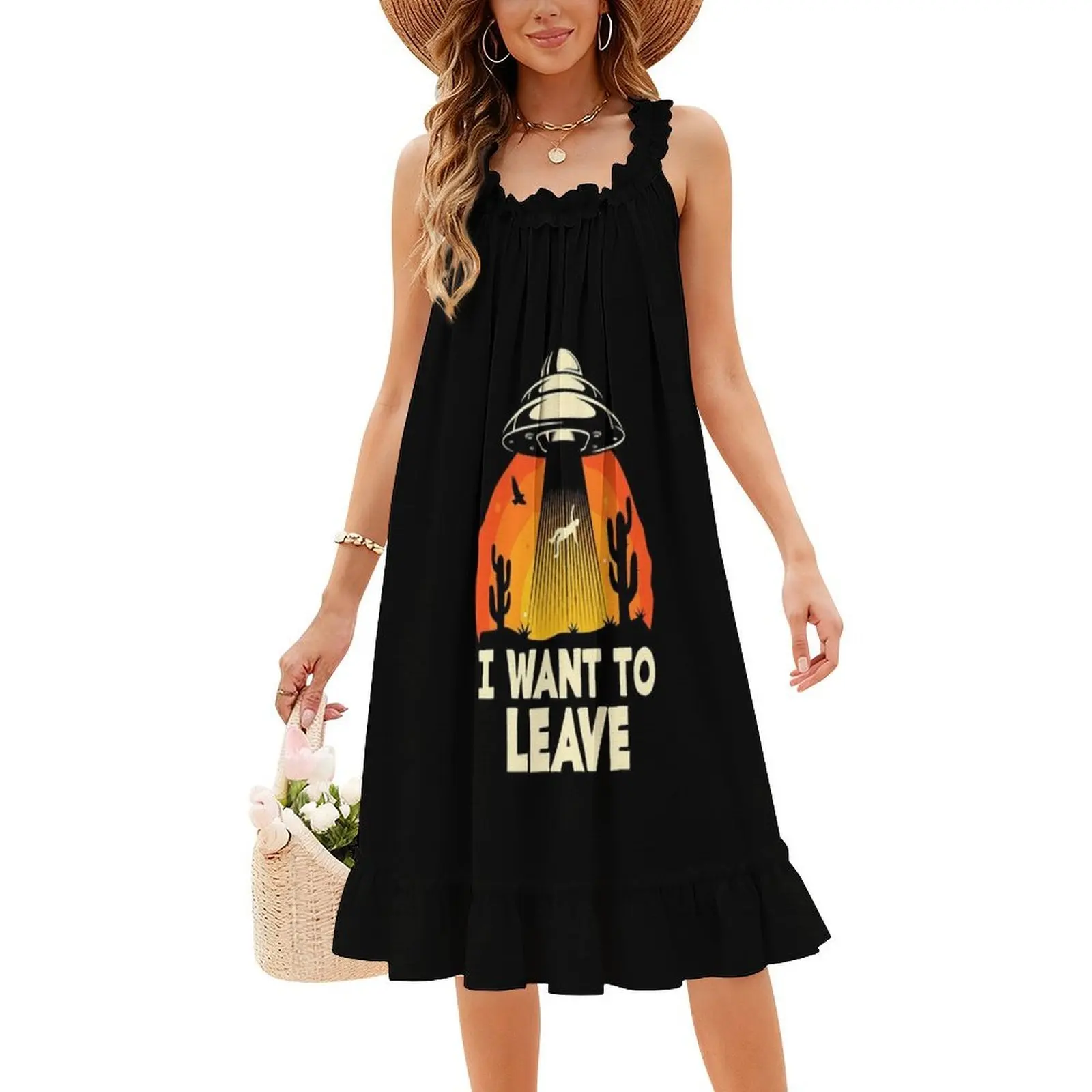 Mini Vestido A-Line Ufo Preppy - usage example