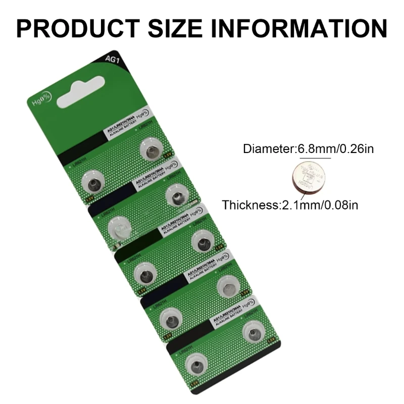 10 قطعة/20 قطعة AG1 LR621H بطاريات زر عالية السعة لإمدادات الطاقة الفعالة