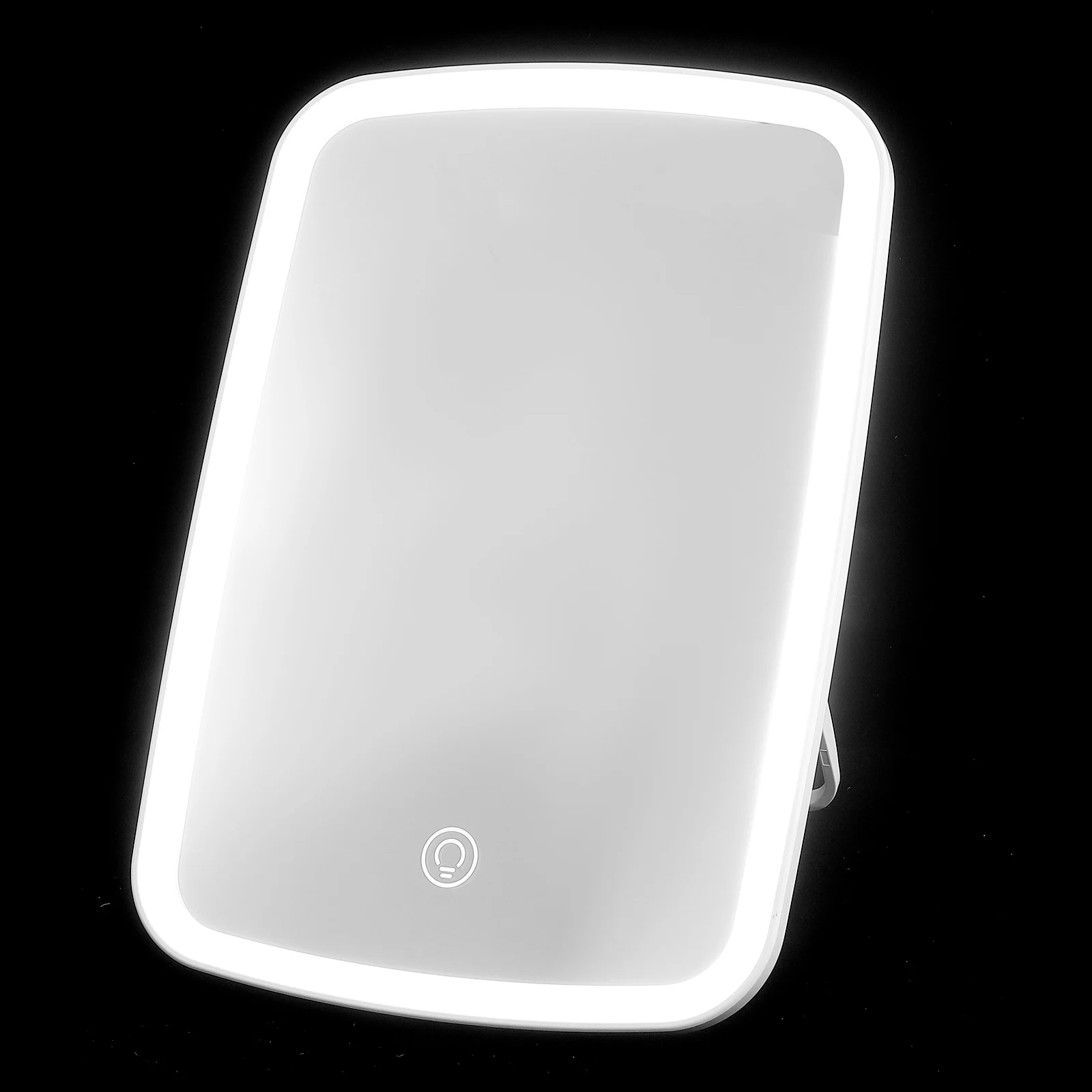 Lusterko do makijażu LED na biurko, trójkolorowe, składane, przenośne, dotykowe, ładowane przez USB, regulowane oświetlenie.