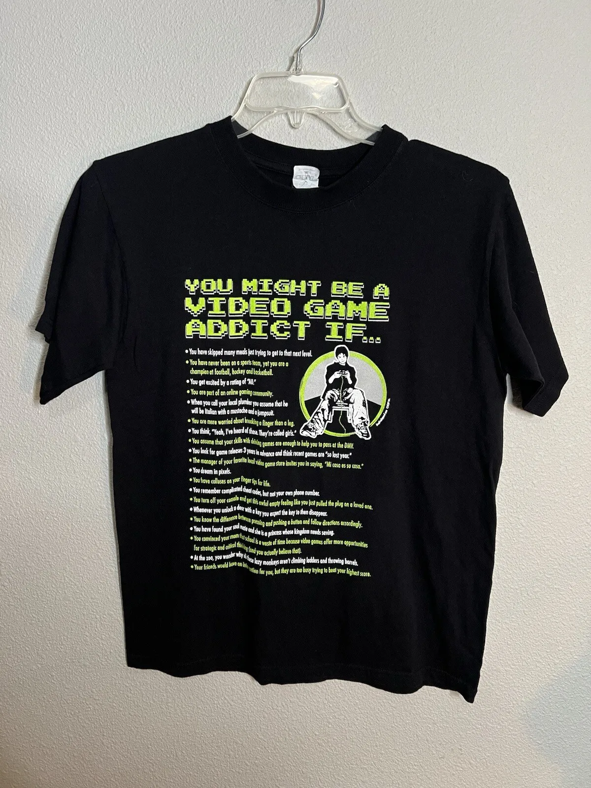 

You Might Be A Video Game Addict If… Vintage Gaming T-Shirt Size Medium Black