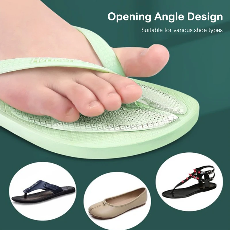 1Pair Flip Flops Sandals Cushions Pad Toe Protectors Anti-slip Transparent Forefoot Inserts Shoe Pads Insoles