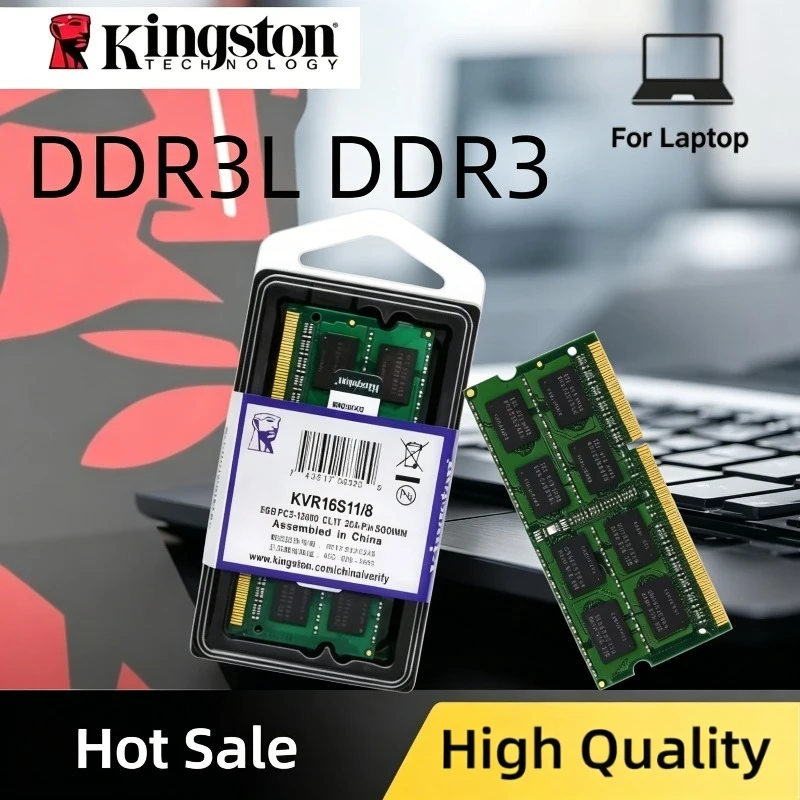 Kingston Laptop Ram DDR3L DDR3 4GB 8GB 1066Mhz 1333Mhz 1600Mhz 1866Mhz SO-DIMM PC3-8500 10600 12800 Notebook DDR3 Dual Channel