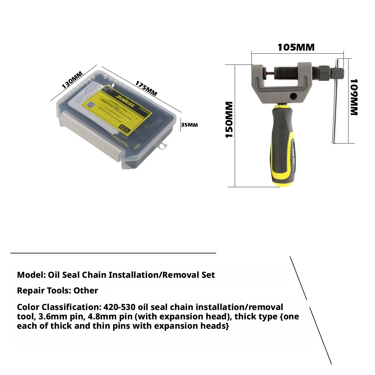 Motorcycle Chain Riveter Tool Universal Bike Chain Breaker Removal Repair Tools for Motorbike Maintenance view 6
