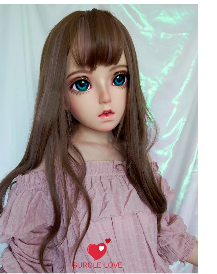 (Mi) femme douce fille résine demi-tête Kigurumi BJD yeux Crossdress Cosplay japonais Anime rôle Lolita poupée masque glisser reine