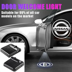 Car HD Projector Lamp Car Door Wireless Welcome Light LED Decoration For Nissan Nismo Qashqai J10 J11 Juke Micra X Trail Pulsar