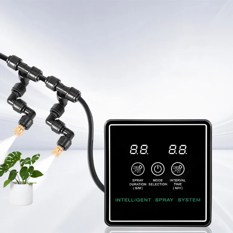 

Hot sale rainforest cylinder timing spray system simulation rainfall intelligent humidifier adjustable rotary sprinkler