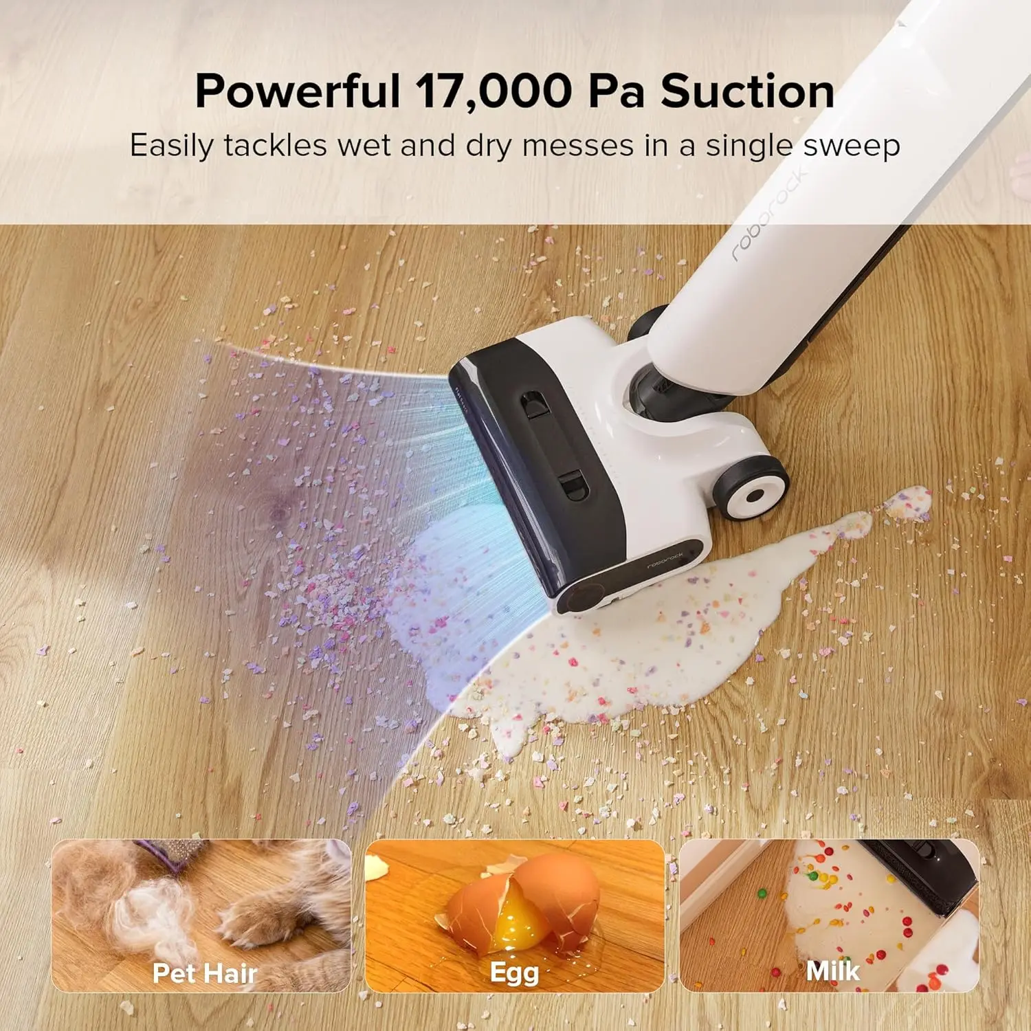 مكنسة كهربائية فليكسي لايت الرطبة والجافة، ممسحة مكنسة كهربائية خفيفة الوزن مع شفط 17000 باسكال، 180 °   تصميم FlatReach، التنظيف الذاتي أ