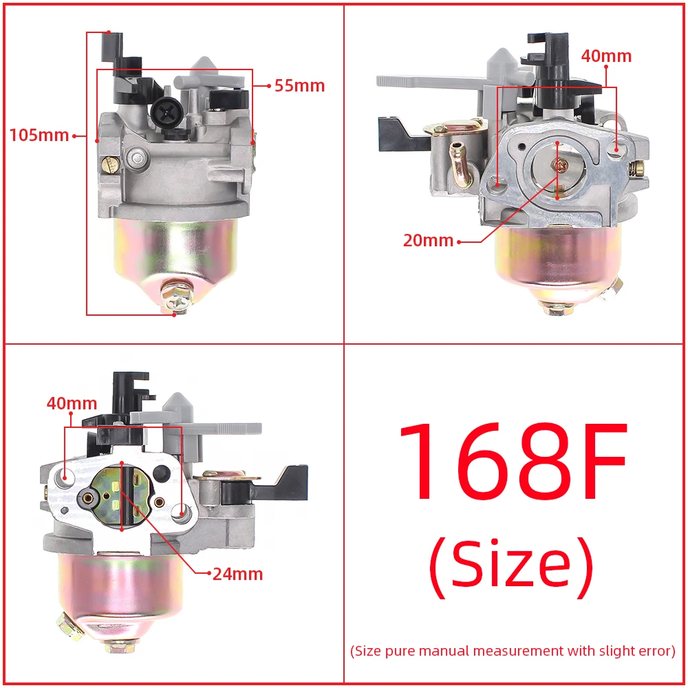 For Honda GX160 GX200 GX168F 5.5HP 6.5HP Engine Carburetor Carb 168F Generator Water Pump Replaces 16100-ZH8-W61