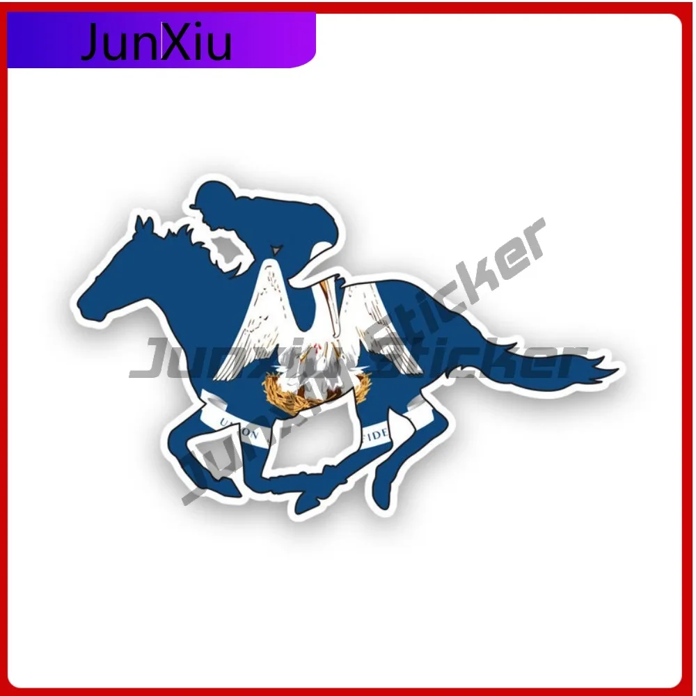 

Louisiana La Horse Weather Resistant Fade Resistant Cartoon For Car Body Helmet Rear Windshield Easy To Remove Self Adhesive