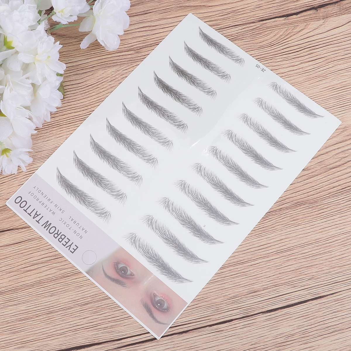 2 pezzi adesivi per sopracciglia strumento di trasferimento imitazione simile al capelli per sopracciglia sparse trucco per stencil per sopracciglia artificiali dall'aspetto naturale completo