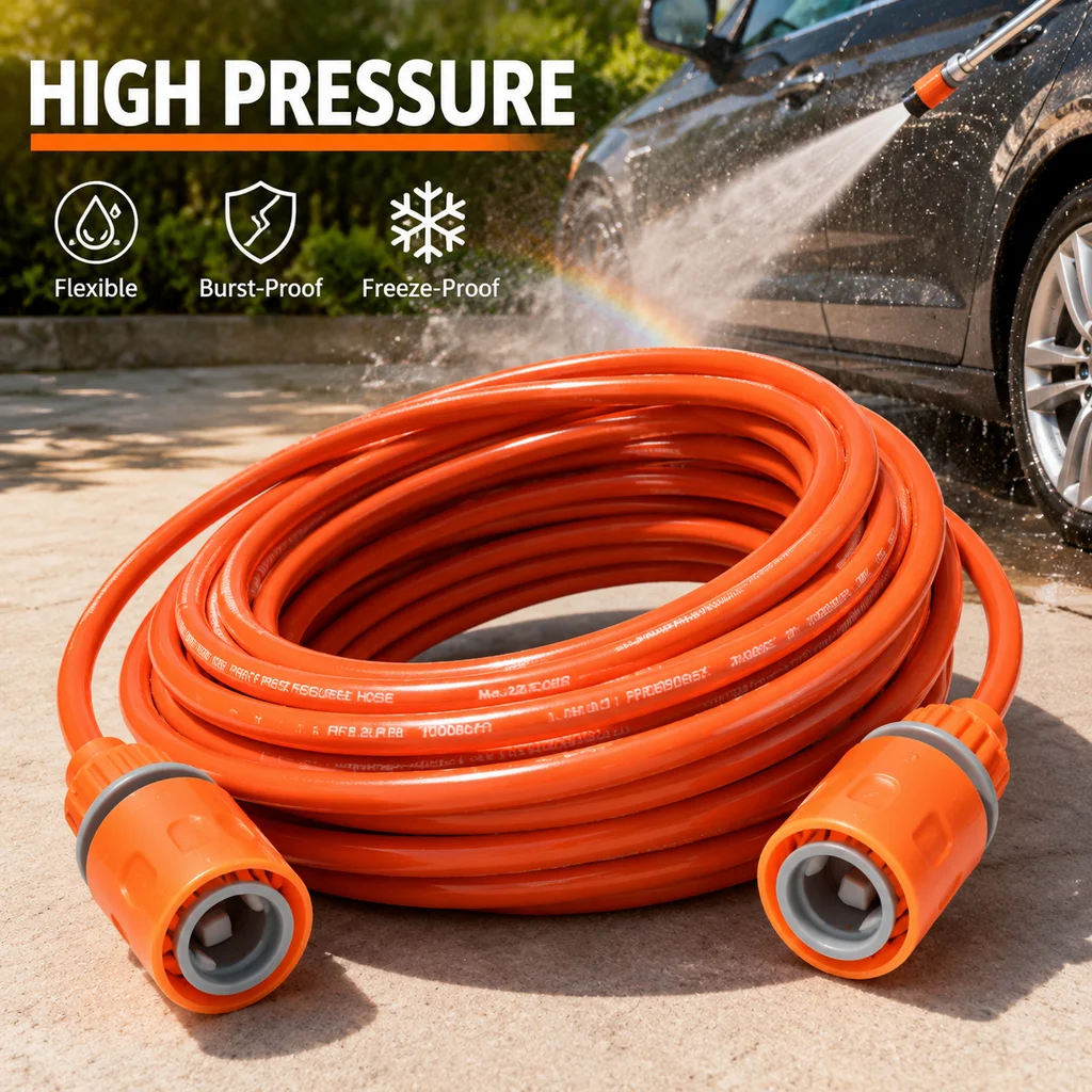6 Meter High Pressure Hose Multipurpose Garden Hose Explosion Proof Antifreeze Car Wash Soft Water Pipe with Quick Connector